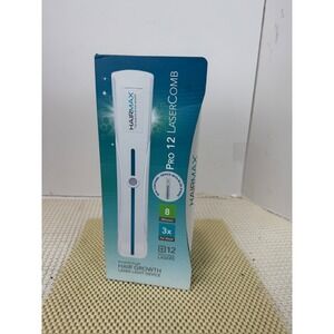 HairMax Pro 12 LaserComb Hair Growth Laser Light Device White Blue NEW